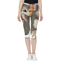 Possum  Inside Out Lightweight Velour Capri Leggings  by Valentinaart