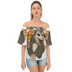 Possum  Off Shoulder Short Sleeve Top by Valentinaart