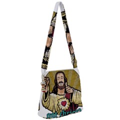 Buddy Christ Zipper Messenger Bag by Valentinaart