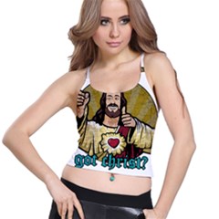 Buddy Christ Spaghetti Strap Bra Top by Valentinaart