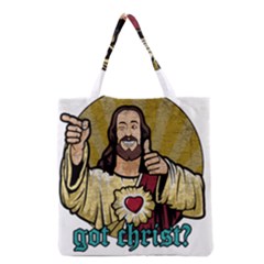 Buddy Christ Grocery Tote Bag by Valentinaart