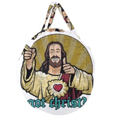 Buddy Christ Giant Round Zipper Tote by Valentinaart