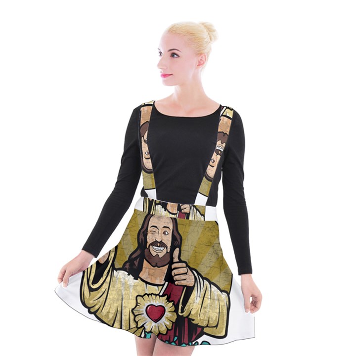 Buddy Christ Suspender Skater Skirt