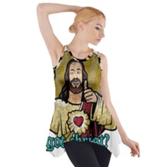 Buddy Christ Side Drop Tank Tunic by Valentinaart