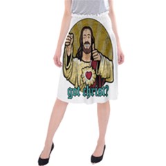 Buddy Christ Midi Beach Skirt by Valentinaart