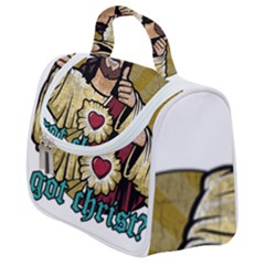 Buddy Christ Satchel Handbag by Valentinaart