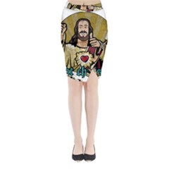 Buddy Christ Midi Wrap Pencil Skirt by Valentinaart