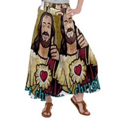 Buddy Christ Satin Palazzo Pants by Valentinaart