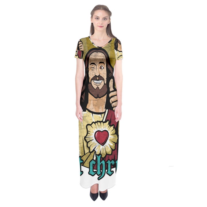 Buddy Christ Short Sleeve Maxi Dress