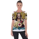 Buddy Christ Shoulder Cut Out Short Sleeve Top View1