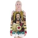 Buddy Christ Velvet Long Sleeve Shoulder Cutout Dress View1