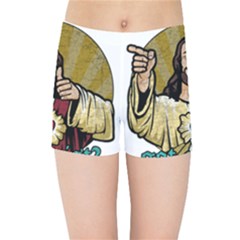 Buddy Christ Kids  Sports Shorts by Valentinaart