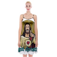 Buddy Christ Spaghetti Strap Velvet Dress by Valentinaart