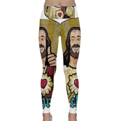 Buddy Christ Lightweight Velour Classic Yoga Leggings by Valentinaart