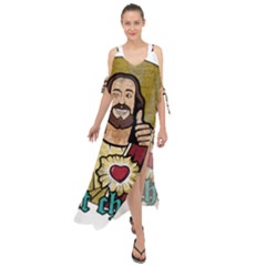 Buddy Christ Maxi Chiffon Cover Up Dress by Valentinaart