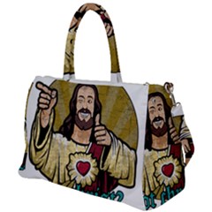 Buddy Christ Duffel Travel Bag by Valentinaart