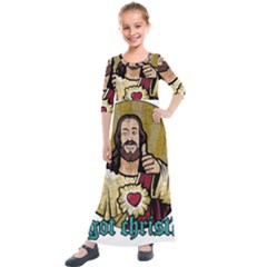 Buddy Christ Kids  Quarter Sleeve Maxi Dress by Valentinaart