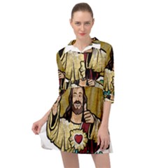 Buddy Christ Mini Skater Shirt Dress by Valentinaart