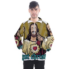 Buddy Christ Men s Half Zip Pullover by Valentinaart