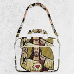 Buddy Christ Macbook Pro Shoulder Laptop Bag  by Valentinaart