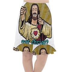 Buddy Christ Fishtail Chiffon Skirt by Valentinaart