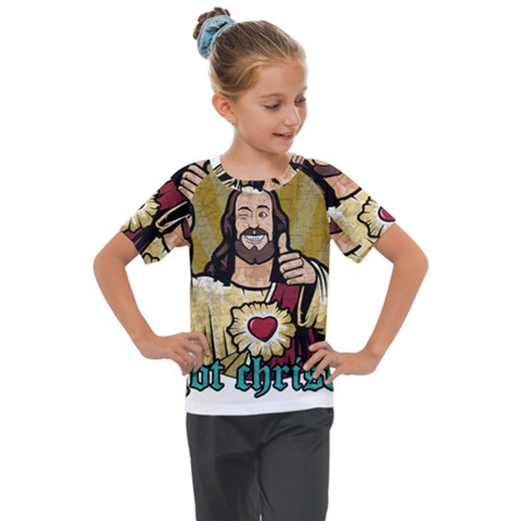 Buddy Christ Kids  Mesh Piece Tee by Valentinaart