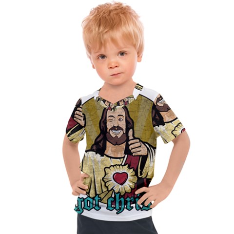 Buddy Christ Kids  Sports Tee by Valentinaart