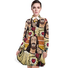 Got Christ? Long Sleeve Chiffon Shirt Dress by Valentinaart