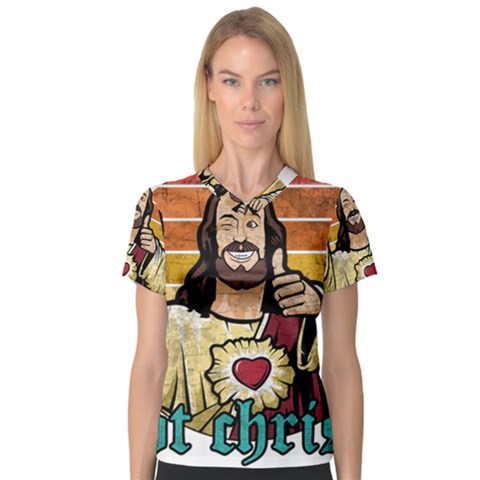 Got Christ? V-neck Sport Mesh Tee by Valentinaart