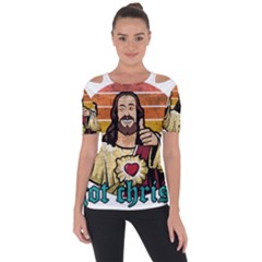 Got Christ? Shoulder Cut Out Short Sleeve Top by Valentinaart