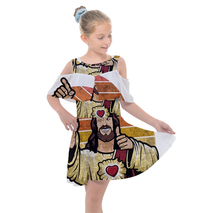 Got Christ? Kids  Shoulder Cutout Chiffon Dress