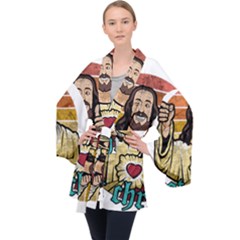 Got Christ? Long Sleeve Velvet Kimono  by Valentinaart