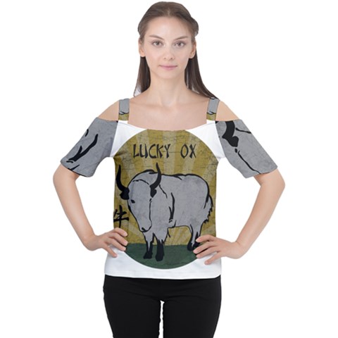 Chinese New Year ¨c Year Of The Ox Cutout Shoulder Tee by Valentinaart