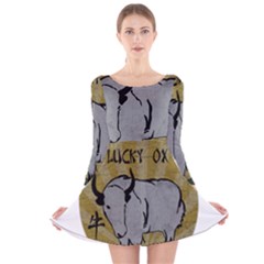 Chinese New Year ¨c Year Of The Ox Long Sleeve Velvet Skater Dress