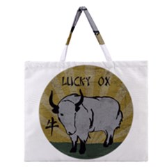 Chinese New Year ¨c Year Of The Ox Zipper Large Tote Bag by Valentinaart