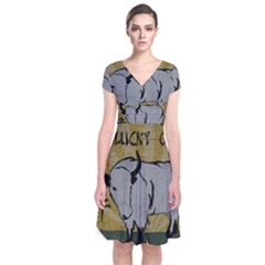 Chinese New Year ¨c Year Of The Ox Short Sleeve Front Wrap Dress by Valentinaart