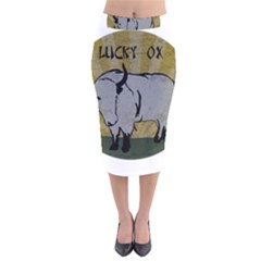 Chinese New Year ¨c Year Of The Ox Velvet Midi Pencil Skirt by Valentinaart