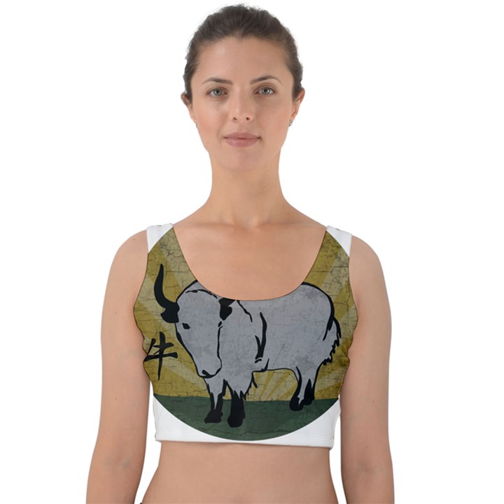 Chinese New Year ¨C Year of the Ox Velvet Crop Top