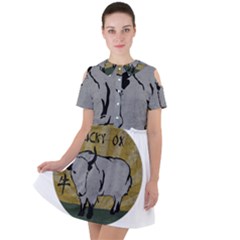 Chinese New Year ¨c Year Of The Ox Short Sleeve Shoulder Cut Out Dress  by Valentinaart