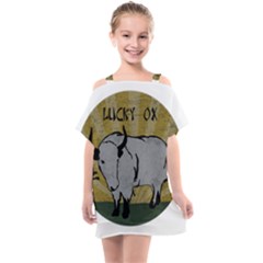 Chinese New Year ¨c Year Of The Ox Kids  One Piece Chiffon Dress by Valentinaart