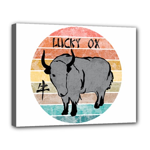 Chinese New Year ¨C Year of the Ox Canvas 14  x 11  (Stretched)