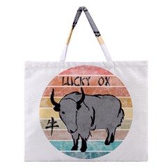 Chinese New Year ¨c Year Of The Ox Zipper Large Tote Bag by Valentinaart