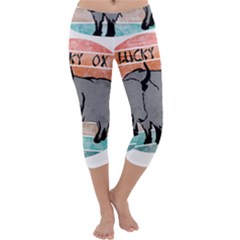 Chinese New Year ¨c Year Of The Ox Capri Yoga Leggings by Valentinaart