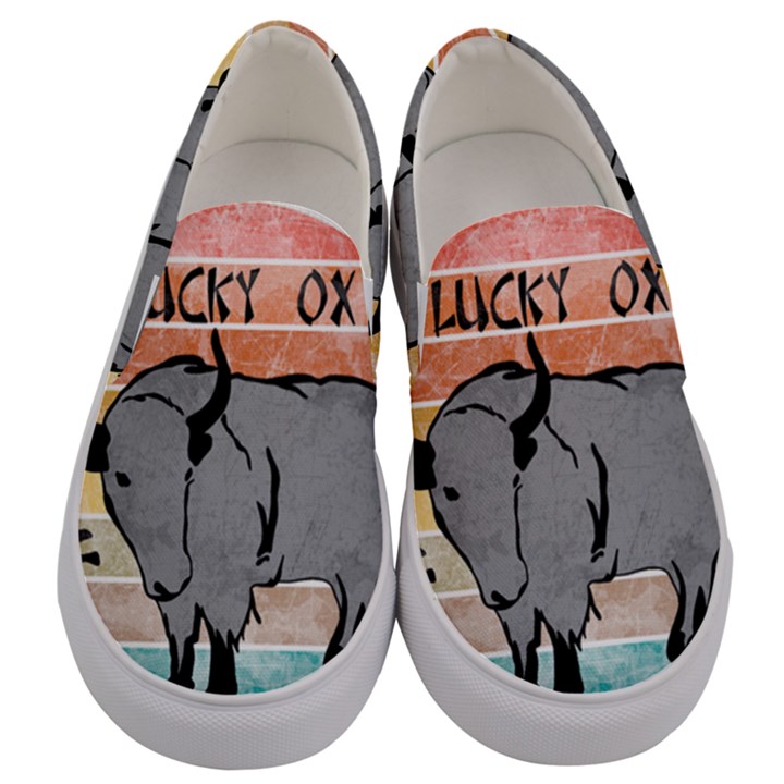 Chinese New Year ¨C Year of the Ox Men s Canvas Slip Ons