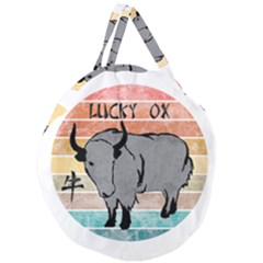 Chinese New Year ¨c Year Of The Ox Giant Round Zipper Tote by Valentinaart