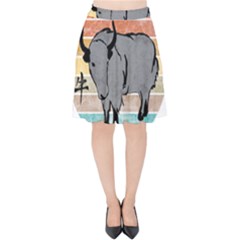 Chinese New Year ¨c Year Of The Ox Velvet High Waist Skirt