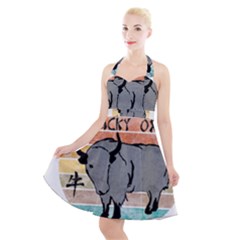 Chinese New Year ¨c Year Of The Ox Halter Party Swing Dress  by Valentinaart