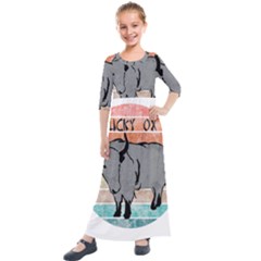 Chinese New Year ¨c Year Of The Ox Kids  Quarter Sleeve Maxi Dress