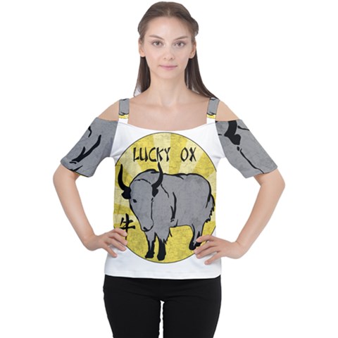 Chinese New Year ¨c Year Of The Ox Cutout Shoulder Tee by Valentinaart