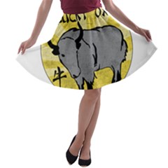 Chinese New Year ¨c Year Of The Ox A-line Skater Skirt by Valentinaart